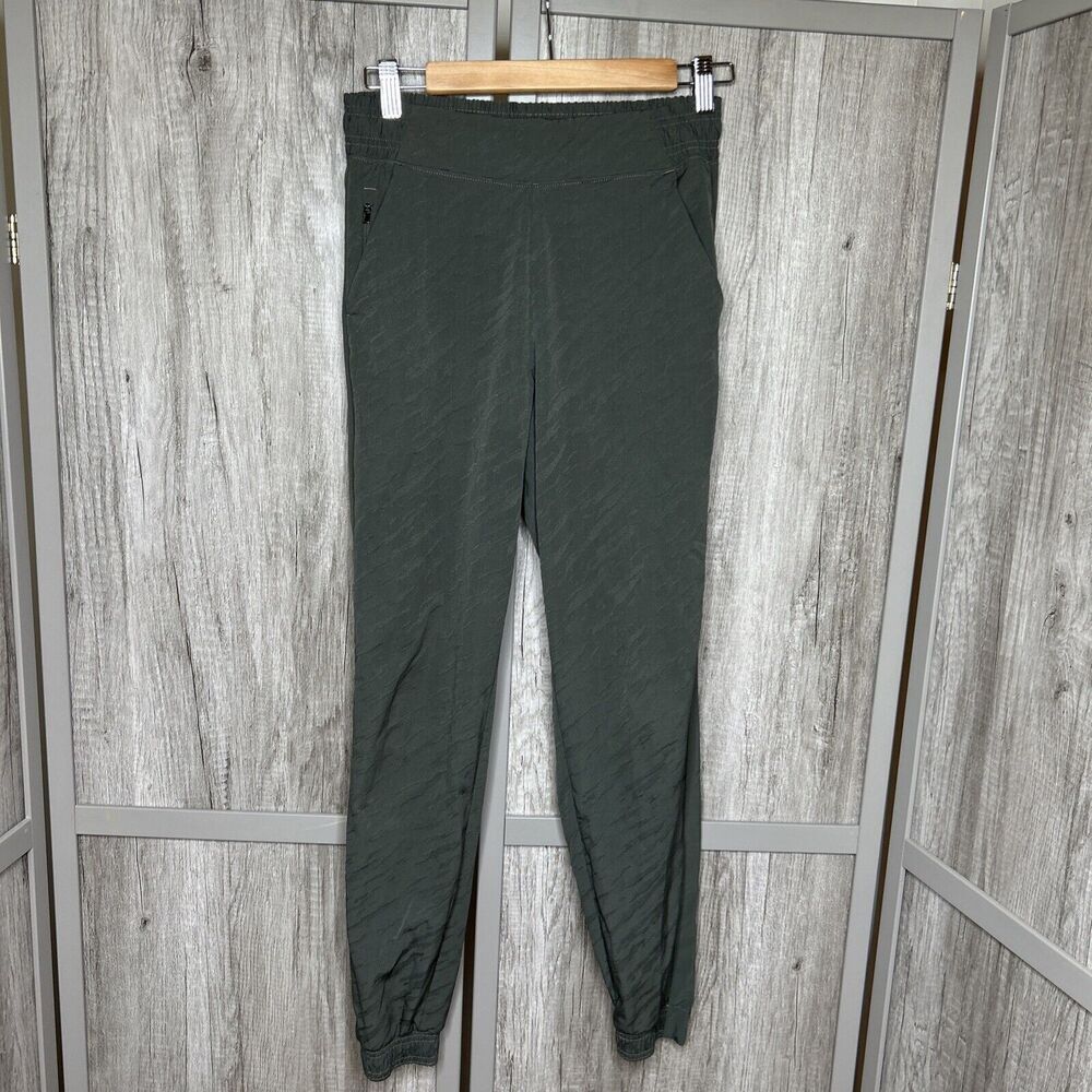 Athleta Brooklyn Joggers Textured Pants Pull On Pockets Green Color Size 2